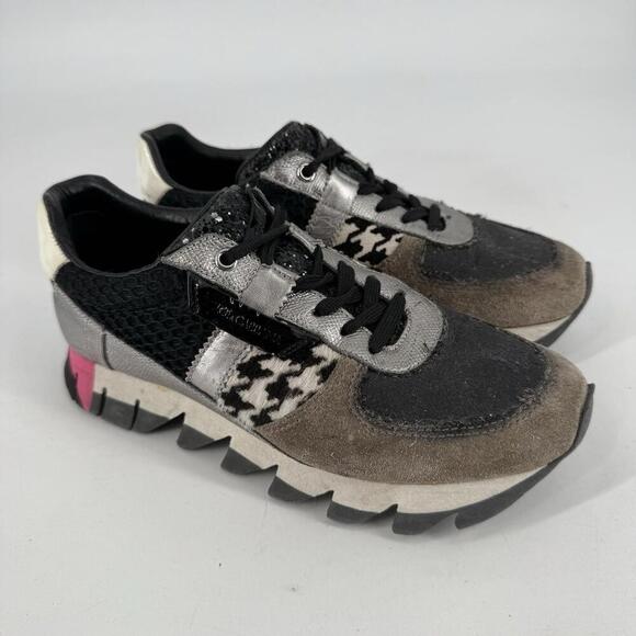 dolce & gabbana shoes 37.5 7.5 suede patchwork capri sneakers designer luxury - Picture 3 of 13